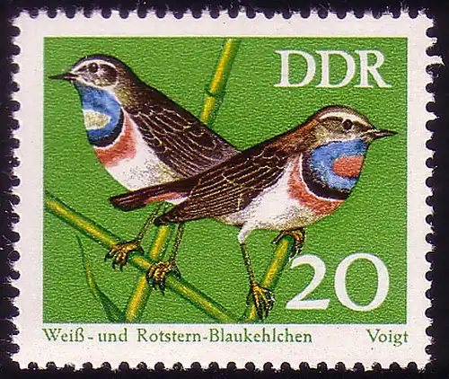 1837 Singvögel Blaukehlchen 20 Pf ** postfrisch