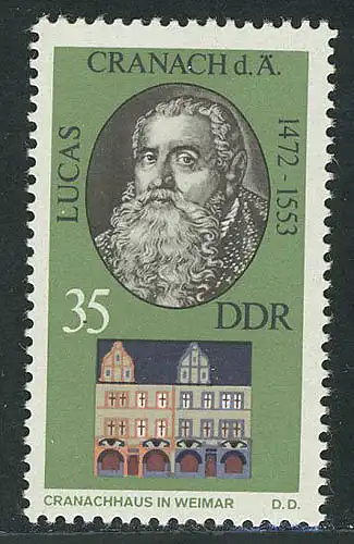 1860 Mémorials Weimar Cranach 35 Pf ** post-fraîchissement