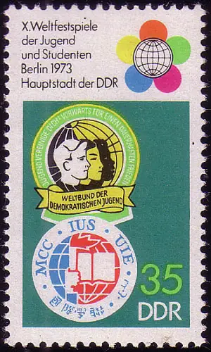 1866 Weltfestspiele Jugend + Studenten 35 Pf ** postfrisch