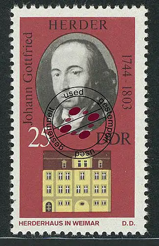 1859 Mémorial Weimar Herder 25 Pf O Tamponné