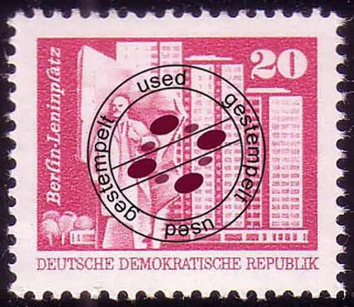 1869 Aufbau in der DDR Kleinformat 20 Pf, gestempelt O