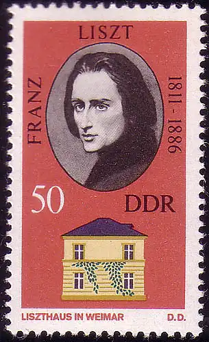 1861 Gedenkstätten Weimar Liszt 50 Pf **