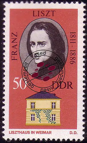 1861 Gedenkstätten Weimar Liszt 50 Pf O