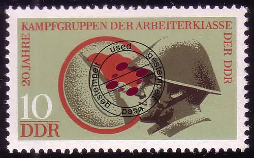 1874 Kampfgruppen 10 Pf O gestempelt