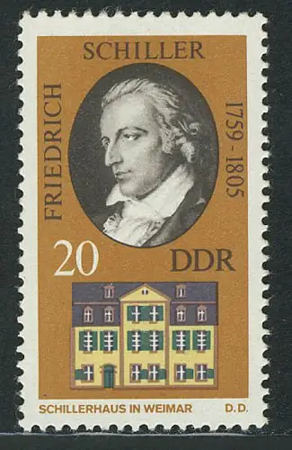 1858 Mémorials de Weimar Schiller 20 Pf **