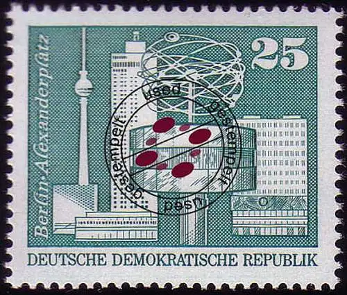 1854 Aufbau in der DDR/Großformat 25 Pf, gestempelt O