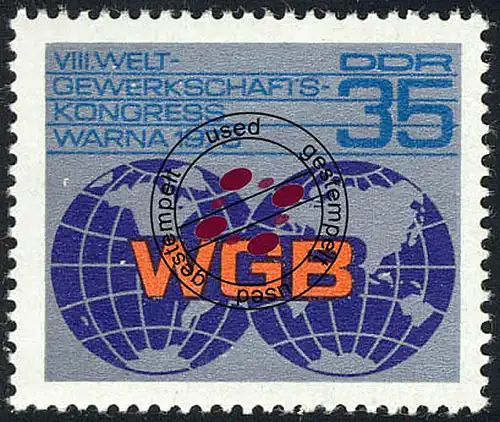 1885 Weltgewerkschaftskongreß 35 Pf O gestempelt