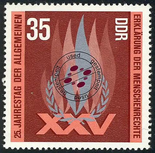 1898 Erklärung der Menschenrechte 35 Pf O gestempelt