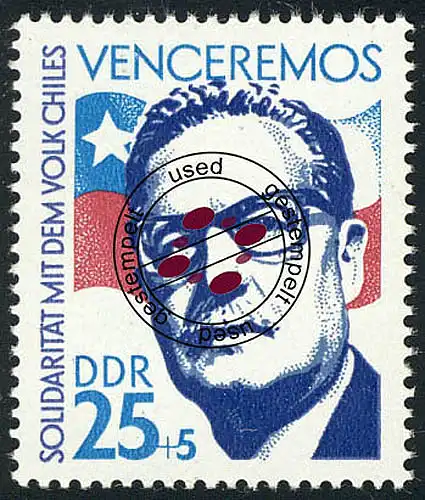 1891 Solidarität mit Chile Allende 25+5 Pf O
