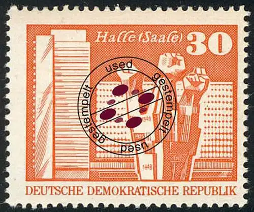 1899 Aufbau in der DDR Großformat 30 Pf, gestempelt O