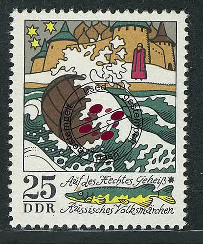 1905 Märchen Auf des Hechtes Geheiß 25 Pf O gestempelt