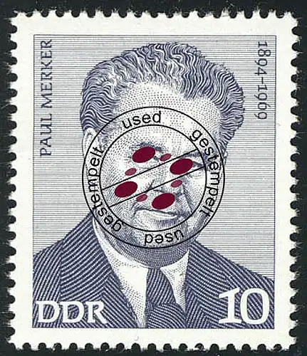 1909 Arbeiterbewegung Paul Merker 10 Pf O gestempelt