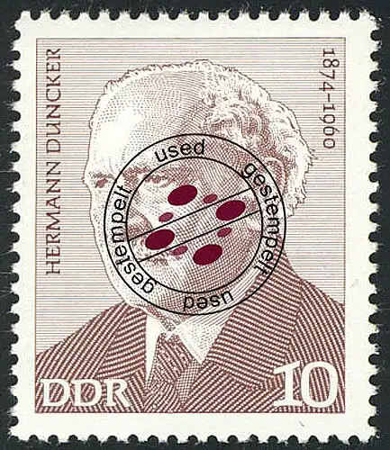1910 Arbeiterbewegung Hermann Duncker 10 Pf O gestempelt