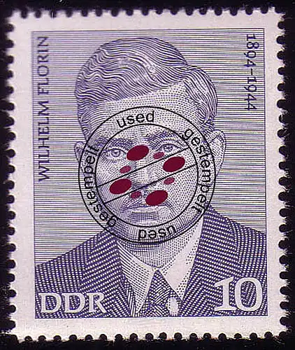 1913 Arbeiterbewegung Wilhelm Florin 10 Pf O gestempelt