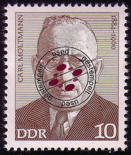1917 Arbeiterbewegung Carl Moltmann 10 Pf O gestempelt