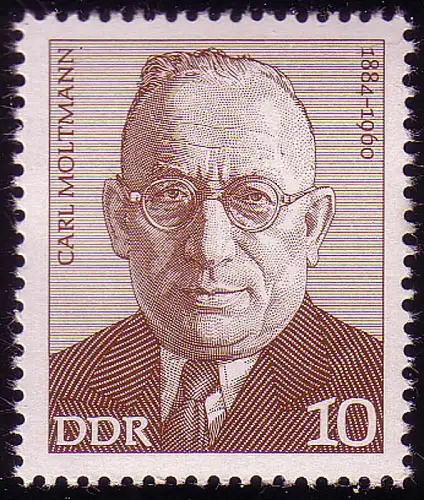 1917 Mouvement ouvrier Carl Moltmann 10 Pf **