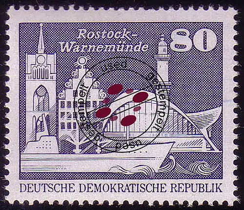 1920 Aufbau in der DDR Kröpeliner Tor 80 Pf O gestempelt