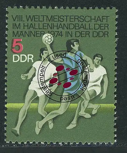 1928 Hallehandball WM portée 5 Pf O tamponné