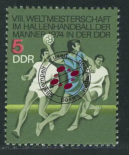 1928 Hallenhandball-WM Torwurf 5 Pf O gestempelt
