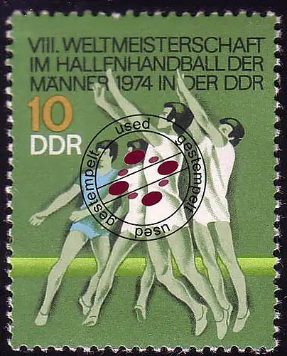 1929 Hallenhandball-WM Abwehr 10 Pf O gestempelt