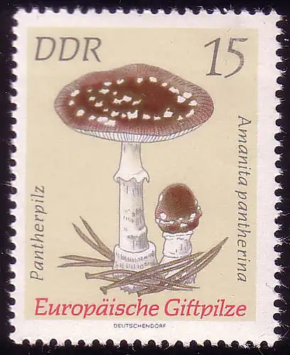 1935 Champignon venimeux Pantherpilz 15 Pf ** post-fraîchissement