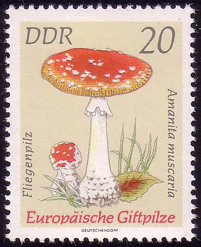 1936 Champignons toxiques Champignon rouge à mouches 20 Pf ** post-fraîchissement