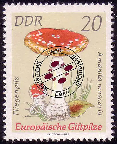 1936 Champignon venimeux champignon rouge mouche 20 Pf O tamponné