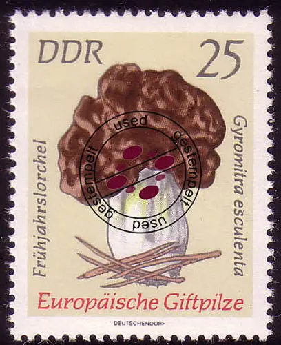 1937 Giftpilze Frühjahrslorchel 25 Pf O gestempelt