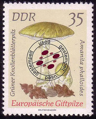 1939 champignons toxiques bulbes feuilles de tubercule 35 Pf O tamponné