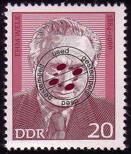 1943 Personnalités Ehm Welk 20 Pf O