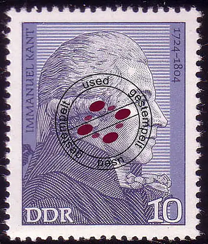 1942 Persönlichkeiten Immanuel Kant 10 Pf O gestempelt