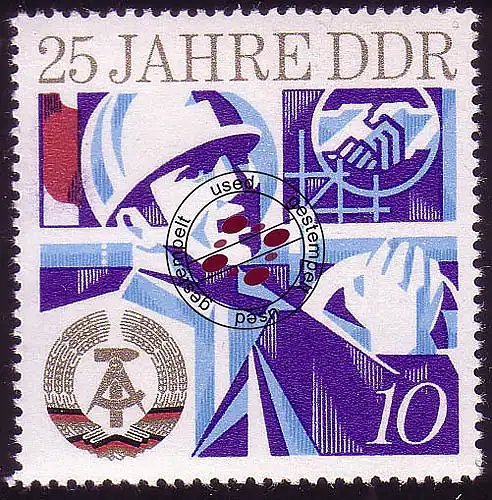 1949 25 Jahre DDR 10 Pf O