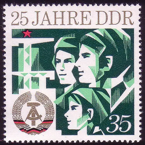1952 25 Jahre DDR 35 Pf, postfrisch **