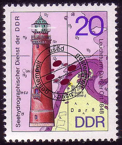 1955 Leuchttürme Darßer Ort 20 Pf O