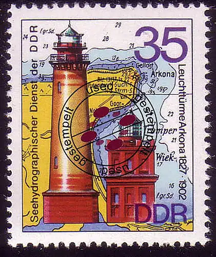 1956 Leuchttürme Arkona 35 Pf O gestempelt