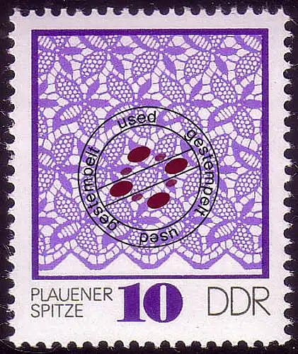 1963 Plauener Spitze 10 Pf O gestempelt