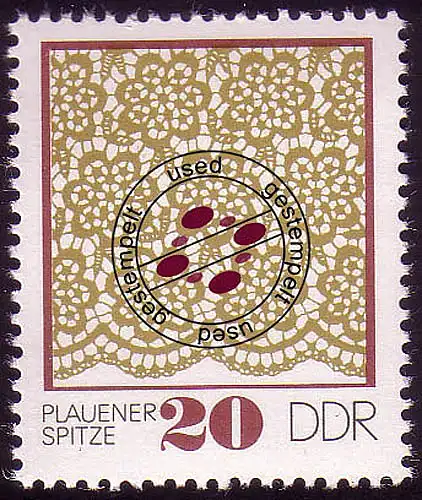 1964 Plauener Spitze 20 Pf O gestempelt