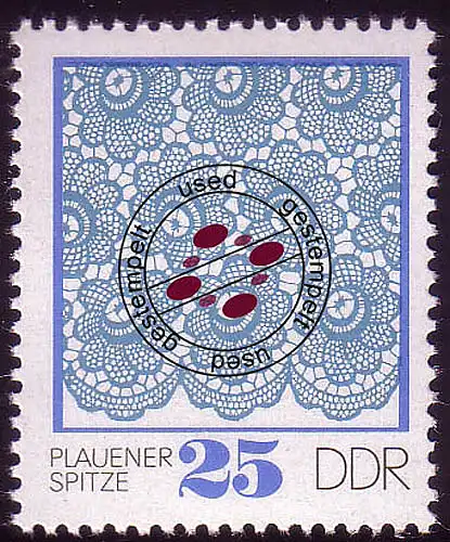 1965 Plauener Spitze 25 Pf O gestempelt