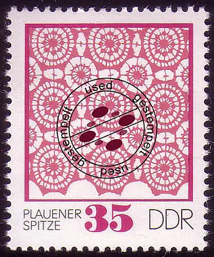 1966 Plauener Spitze 35 Pf O gestempelt