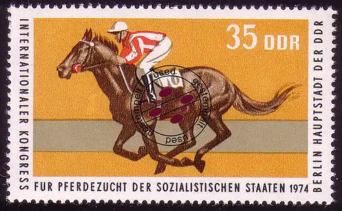 1972 Pferdezucht Vollblut 35 Pf O gestempelt