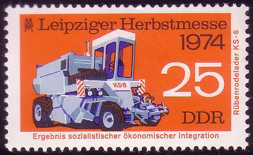 1974 Leipziger Messe Automne Rodelader 25 Pf **