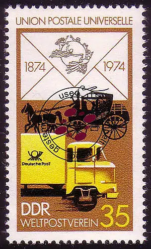 1987 100 Jahre UPU Postauto 35 Pf O gestempelt