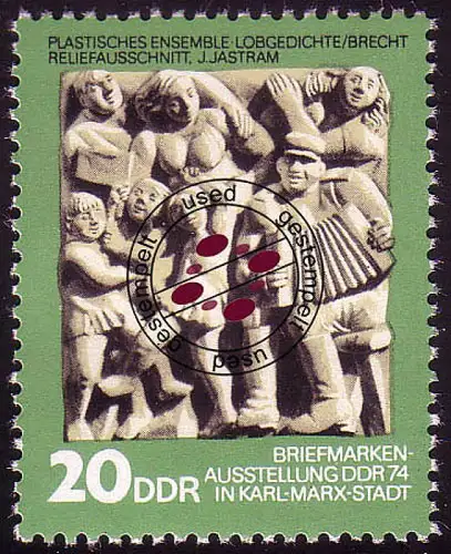 1989 Tag der Philatelisten 20 Pf O gestempelt