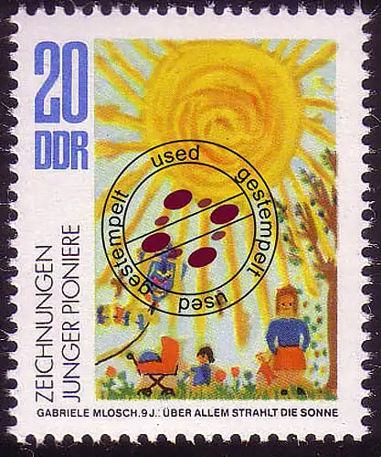 1991 Junge Pioniere 20 Pf O gestempelt