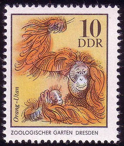 2031 Zootiere 10 Pf Orang-Utan **