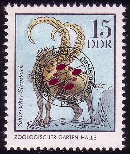 2032 Zootier 15 Pf Capricorne Sibérien O