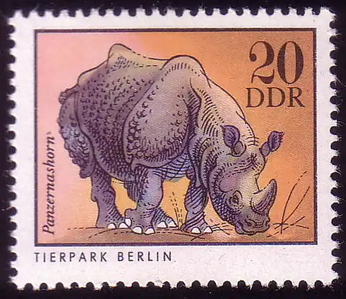 2033 Zootiere 20 Pf Panzernashorn **