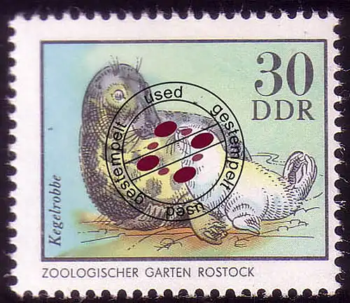 2035 Zootiere 30 Pf Kegelrobbe O