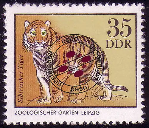 2036 Animaux de zoo 35 Pf Sibérien Tiger O