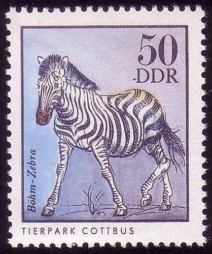 2037 Zooètes 50 Pf Bohm-Zebra **